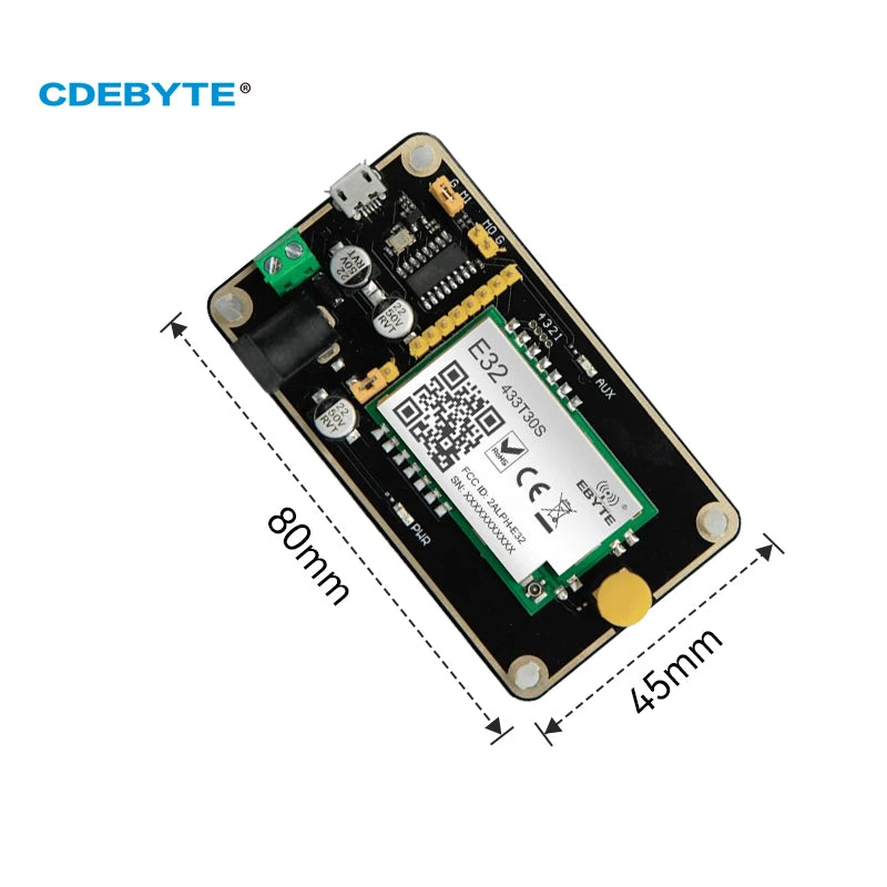 Плата для тестирования беспроводного модуля LoRa SX1278 CDEBYTE E32-433TBH-01 Предварительно припаянный E32-433T30S USB-интерфейс Простой в разработке набор для тестирования