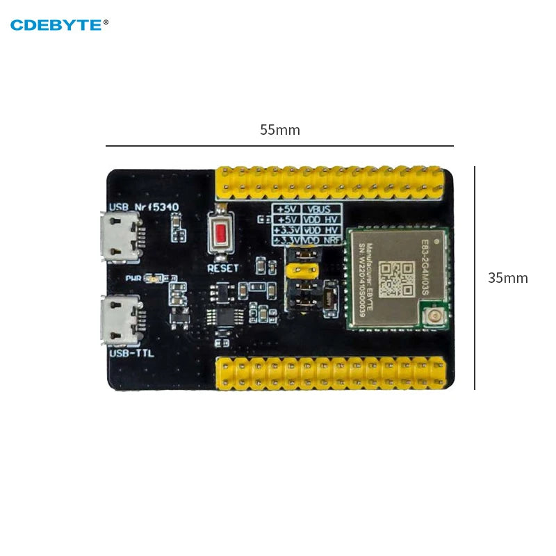 nRF5340 Wireless Mesh Bluetooth Test Board USB Interface CDEBYTE E83-2G4M03S-TB Easy to Develop Bluetooth Test Kit IPEX Antenna