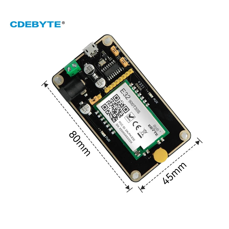 Плата для тестирования беспроводного модуля LoRa SX1276 CDEBYTE E32-900TBH-01 Предварительно припаянный E32-900T30S USB-интерфейс Простой в разработке набор для тестирования 