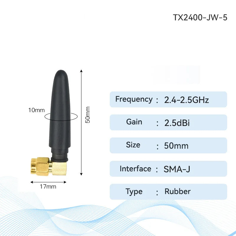2 шт./лот 2,4G 5,8G CDEBYTE антенна резиновая антенна SMA-J интерфейс 2dBi для беспроводного модуля Smart Industry 2,4G резиновая серия TX2400-JZ-3