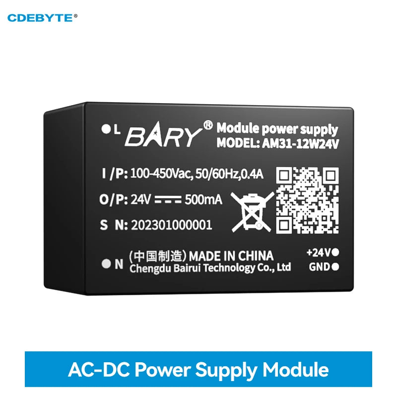 AC-DC Buck Converter Power Supply Module Short Circuit Protection Output 24V 500mA Input Voltage 85~450V CDEBYTE AM31-12W24V