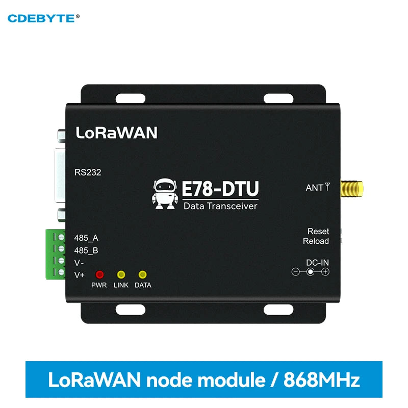 LoraWAN Node Module 868/915MHz RS485 RS232 CDEBYTE E78-DTU(900LN22) Support OTAA ABP DC8~28V Built-in Watchdog Active Polling