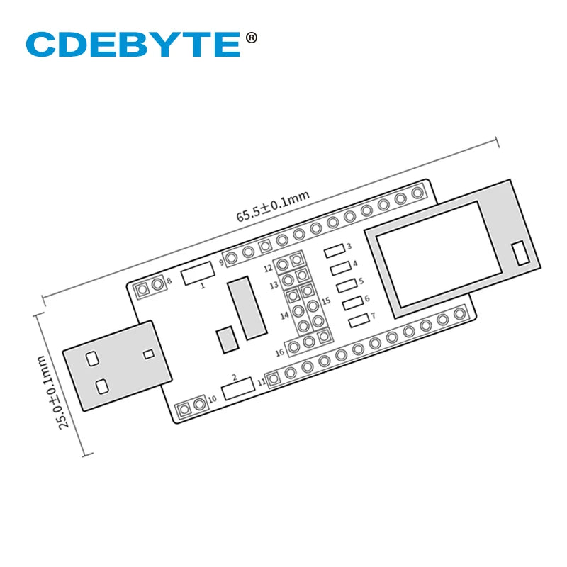 E104-BT05-TB CDEBYTE Комплекты тестовых плат USB-TTL 2,4 ГГц BLE4.2 UART Модуль беспроводного приемопередатчика Bluetooth-передатчик Приемник