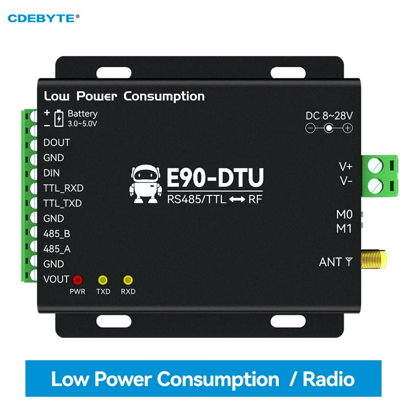 Drahtloses digitales Übertragungsradio CDEBYTE E90-DTU(400SL30L) Low Power RS485/TTL 30 dBm 10 km Modbus Slave Polling LoRa Radio