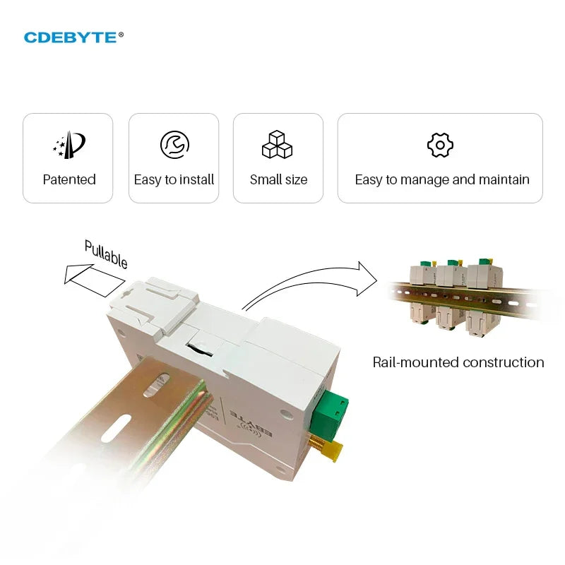 LoRa Industrietaugliche drahtlose Datenübertragungsstation CDEBYTE E95-DTU(900SL30-485) 868/915 MHz 10 km 30 dBm DC8 ~ 28 V RS485 Modbus