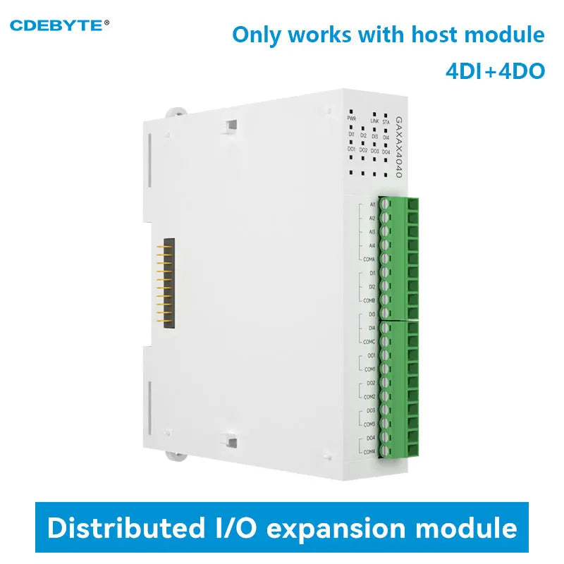 4DI+4DO RJ45 RS485 Analog Switch Acquisition Distributed Remote IO Expansion Module CDEBYTE GAXAX4040  PNP NPN Fast Expansion