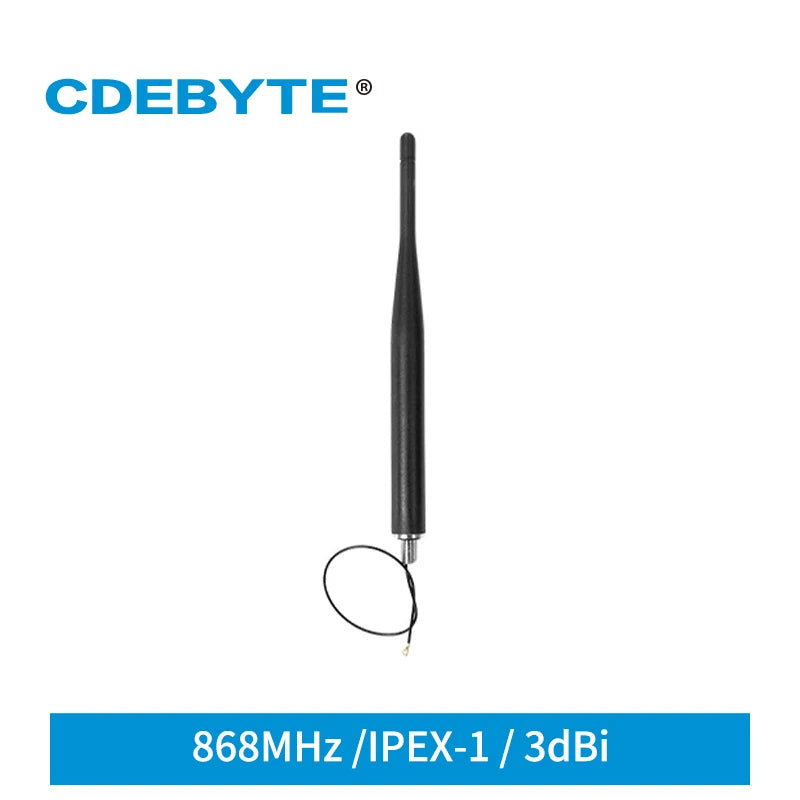 EBYTE TX868-JZLW-15 868MHz Antenna 3dBi Rubber Rod IPEX-1 High Gain for Equipment Cabinet Logistic Fleet Property Security
