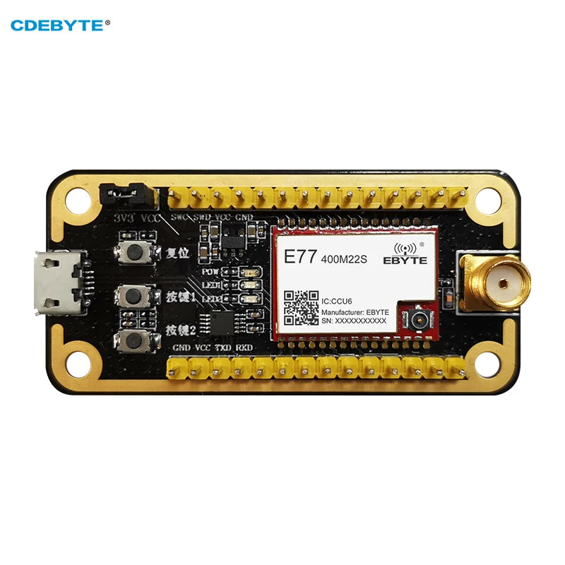 STM32 Entwicklungstestplatine CDEBYTE E77-400MBL-01 Vorgelötetes E77-400M22S USB-Schnittstellen-LoRa-Modul mit Antenne