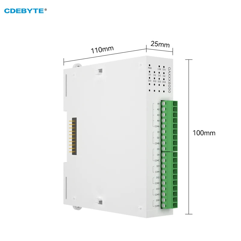 Модуль расширения распределенного удаленного ввода-вывода 8DI RJ45 RS485 Modbus Аналоговый коммутатор CDEBYTE GAXXX8000 Быстрое расширение PNP NPN 