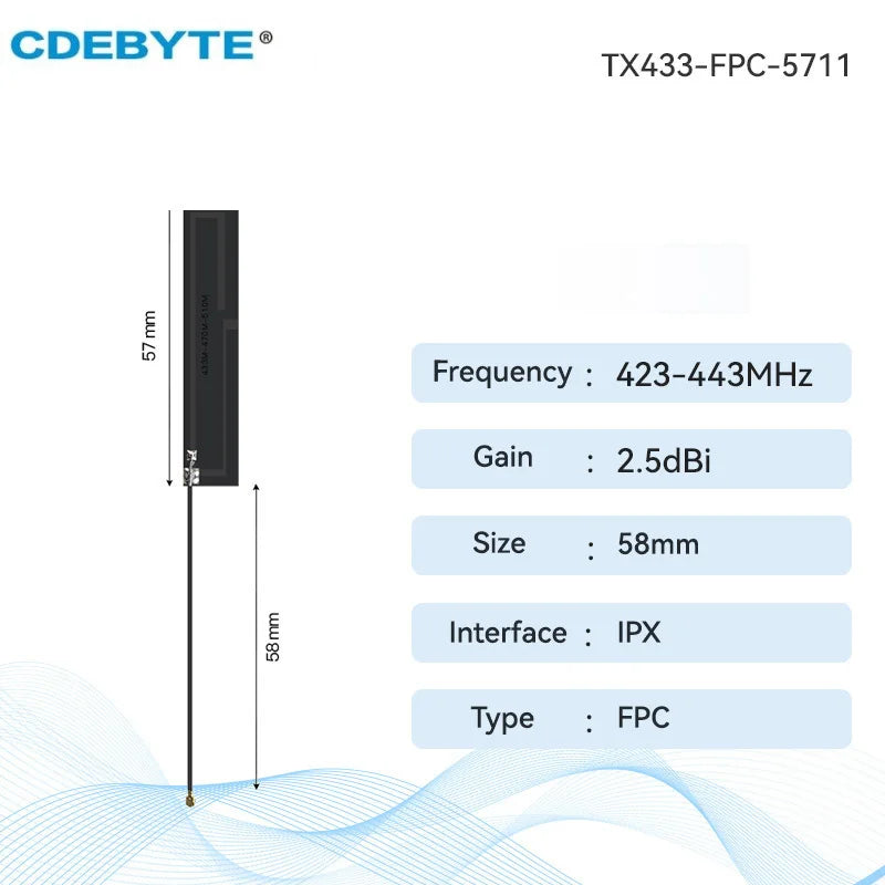 10pc/lot 433MHz PCB Antenna FPC Antenna Series Build in Antenna CDEBYTE Omnidirectional 2-3dbi Lora IPEX IPX Antenna TX433-FPC-4516