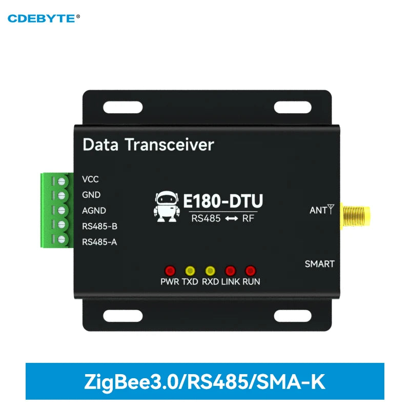 EFR32MG1B Zigbee 3.0 Wireless Data Transmission Station RS485 20dBm CDEBYTE E180-DTU(Z20-485) DC8 ~ 28V Zigbee Data Transceiver
