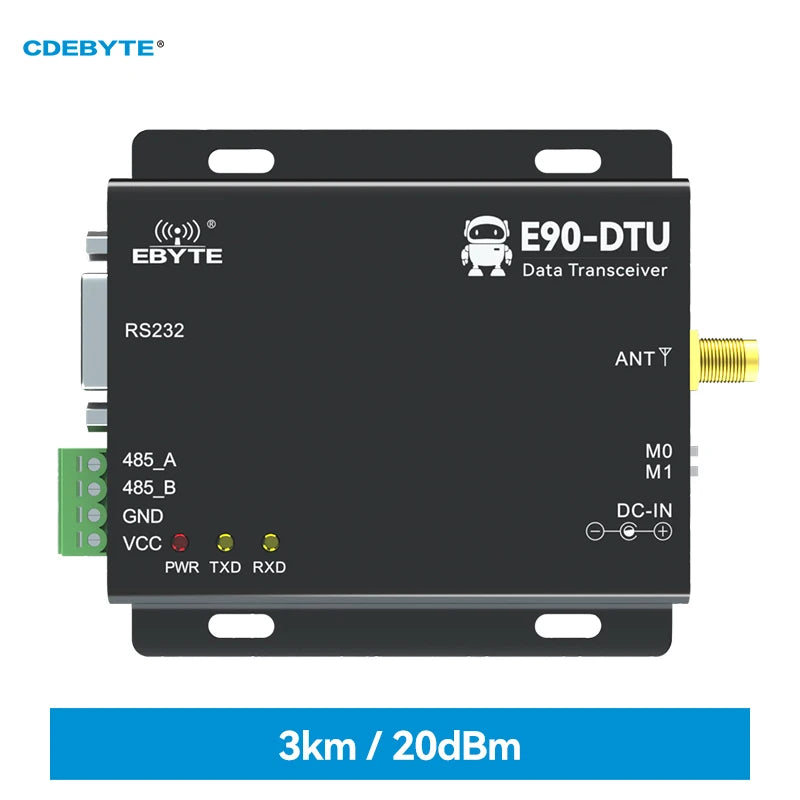 433MHz Wireless Transceiver LoRa CDEBYTE E90-DTU(433L20)-V8 RS232 RS485 20dBm Long Range PLC Transceiver Empfänger Funkmodem