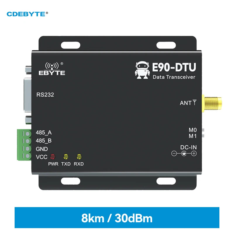 E90-DTU(433L30)-V8 LoRa Long Range RS232 RS485 433MHz Half Duplex 1W IOT Wireless Transceiver Module 433M Transmitter Receiver