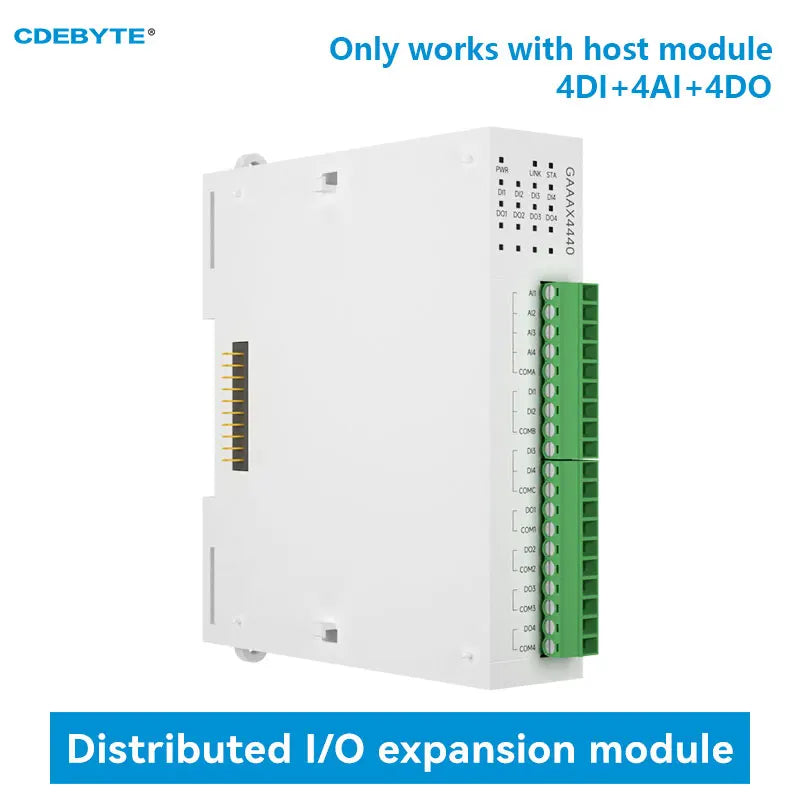 EBYTE GAAAX4440 4DI+4AI+4DO Distributed Remote IO Expansion Module Analog Switch Acquisition Fast Expansion RJ45 RS485 Modbus