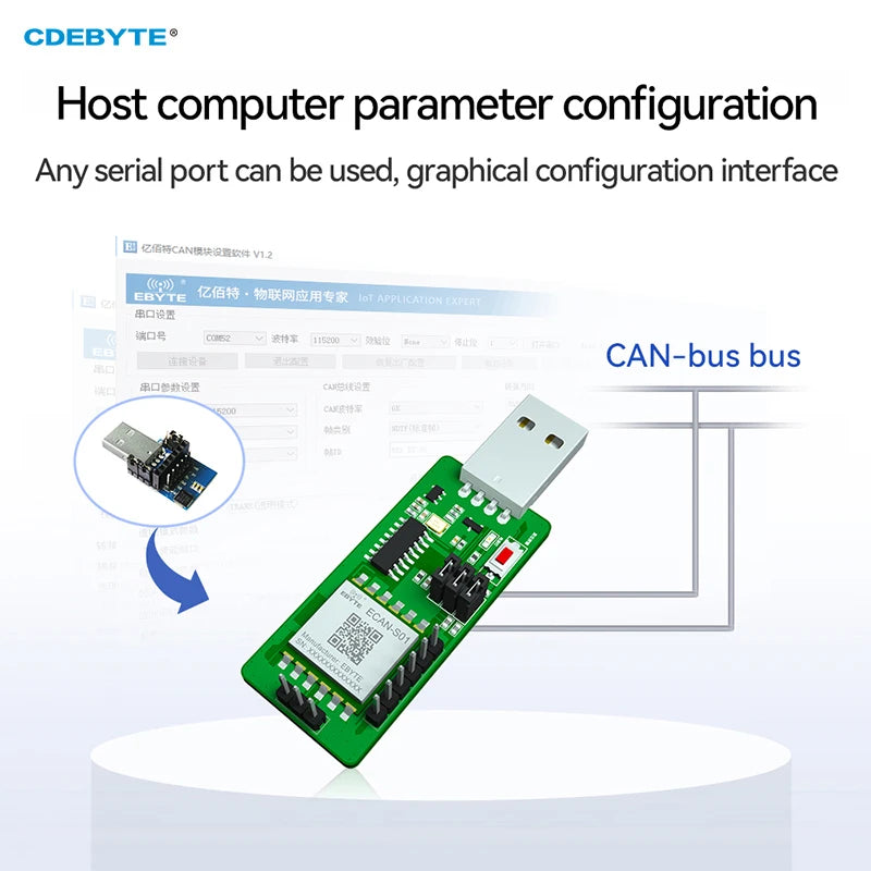 ECAN-S01-TB Test Board Can to Serial Protocol Converter Modul Test Board Standard Modbus Protocol 5 Datenkonvertierungsmethoden