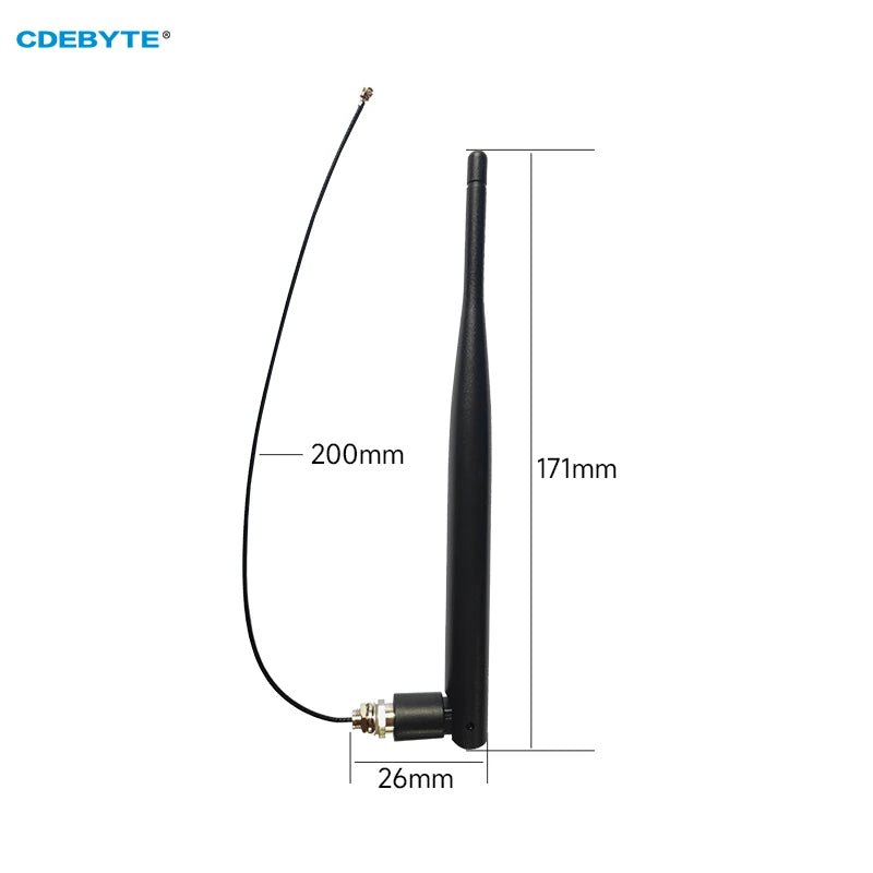 Bendable Rubber Rod Antenna CDEBYTE 230/470/868/915MHz IPEX - 1 3dBi Wide Frequency Band Small VSWR 90°Foldable Antenna TX230 - JKS - IPX20 - IOT Module Shop Manufacturer Factory
