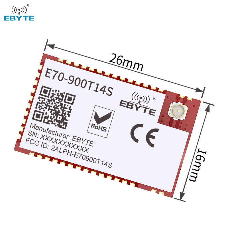 CC1310 UART Wireless Module Modbus RSSI 14dBm High-Speed Continuous Transmission E70-900T14S IPX/Stamp Hole Antenna Module - EBYTE