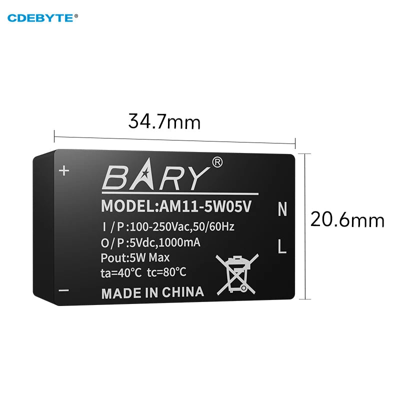 EBYTE AM11 - 5W05V AC - DC Dual Channel Step - Down Power Supply Module 5W Low Power Consumption EMC Circuit Output voltage 5V - IOT Module Shop Manufacturer Factory
