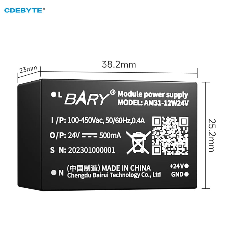 EBYTE AM31 - 12W24V AC - DC Buck Converter Power Supply Module Short Circuit Protection Output 24V 500mA Input Voltage 85~450V - IOT Module Shop Manufacturer Factory