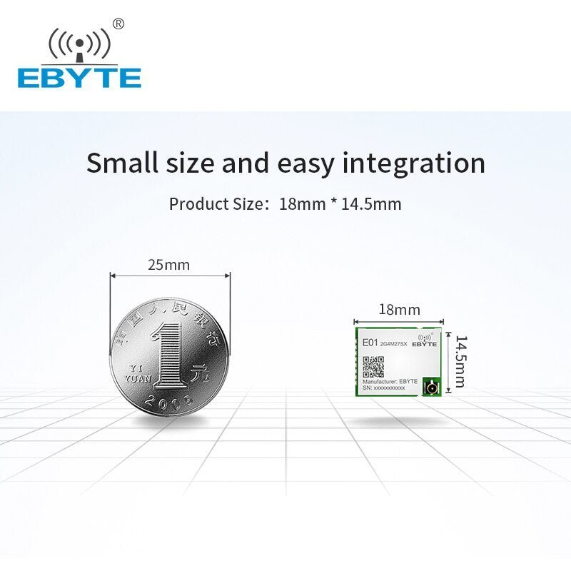 EBYTE E01 - 2G4M27SX nRF24L01P Chip Wireless Module 2.4G 27dBm SMD nRF24L01P+PA IPEX RF Interface SPI Communication Tx Rx Module - IOT Module Shop Manufacturer Factory