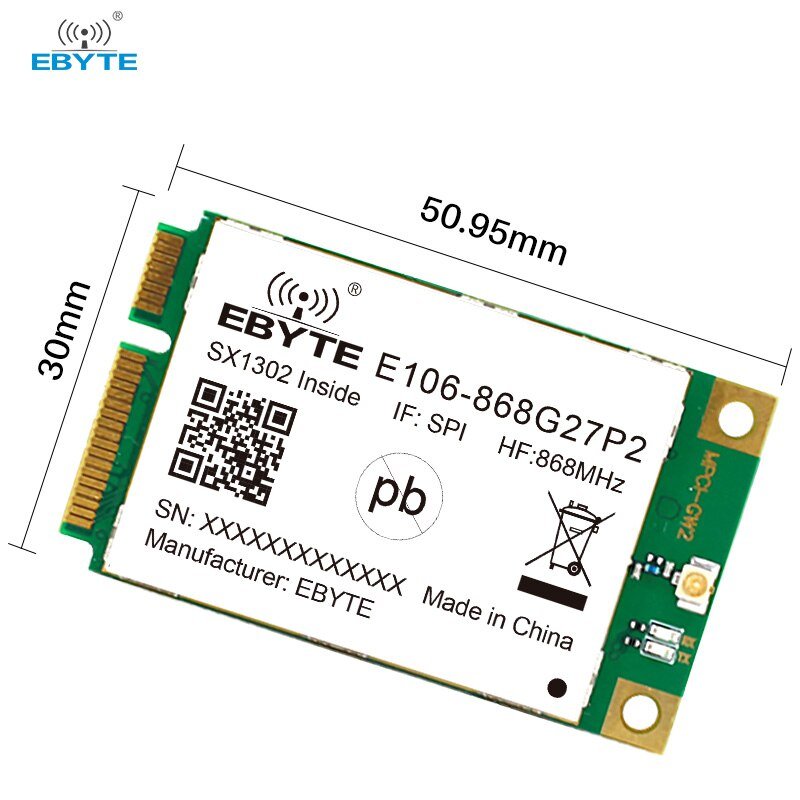 EBYTE E106 - 868G27P2 SX1302 868MHz SPI PCI - e LoRa Long - range Communicator Radio LoRa Module Wireless Transceiver Ebyte Transmitter - IOT Module Shop Manufacturer Factory