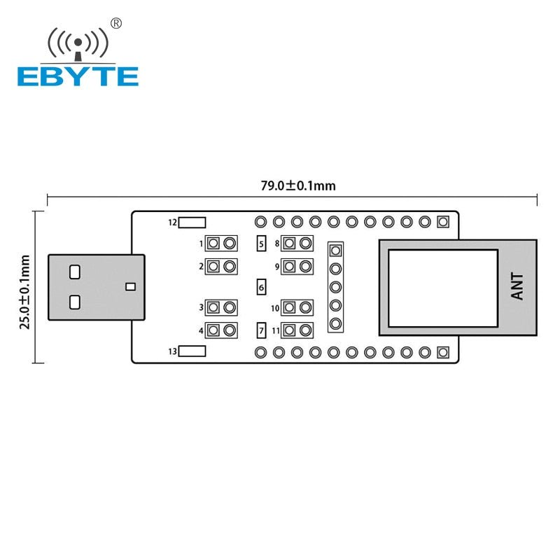 EBYTE E18 - TBH - 01 CH340G Zigbee Module USB Test Board Kit 2.4GHz 20dBm Wireless RF Module Size 50.5*25mm USB Test Board Kit - IOT Module Shop Manufacturer Factory