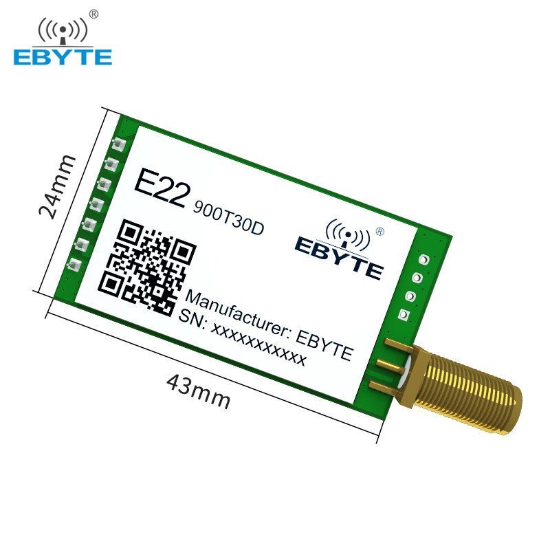 E22-900T30D SX1262 LoRa UART Module 10km 30dBm 868/915MHz DIP - Ebyte ...