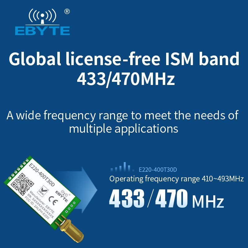 EBYTE E220 - 400T30D LoRa LLCC68 433MHz Wireless Module 470MHz 30dBm Long Range 10km RSSI SMA - K DIP UART Transmitter Receiver - IOT Module Shop Manufacturer Factory