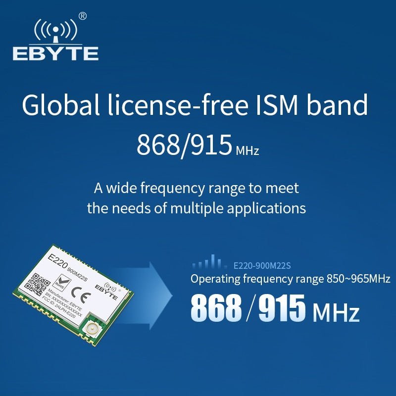 EBYTE E220 - 900M22S LLCC68 LoRa 868Mhz 915Mhz Wireless Module 22dBm 6km Long Range PA+LNA RF Receiver Transmitter IPEX Antenna - IOT Module Shop Manufacturer Factory