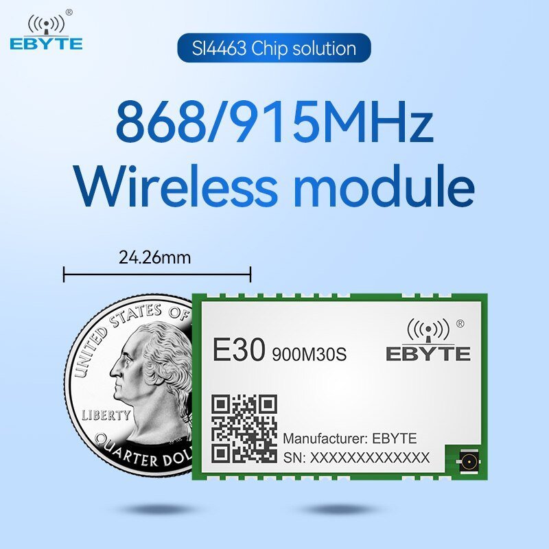 Ebyte E30 - 900M30S SI4463 868/915MHz RF Wireless Module Long Range 2.5KM 100mW IPEX/Stamp Hole Antenna SMD Package SPI Wireless Module - IOT Module Shop Manufacturer Factory
