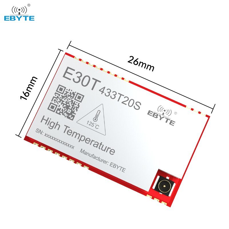 EBYTE E30T - 433T20S(125℃) Wireless Serial Port Module 150 degrees High temperature Resistance 425~450.5MHZ 20dBm IPEX FEC RSSI 3.5KM SMD - IOT Module Shop Manufacturer Factory