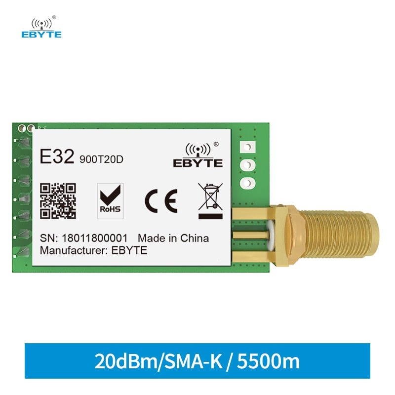 EBYTE E32 - 900T20D - V8.X SX1276 LoRa Module 868MHz 915M 100mW Long Range IoT uhf Wireless Transceiver Transmitter SMA Antenna - IOT Module Shop Manufacturer Factory