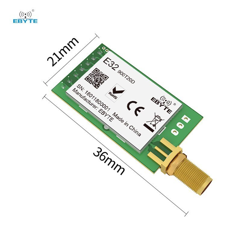 EBYTE E32 - 900T20D - V8.X SX1276 LoRa Module 868MHz 915M 100mW Long Range IoT uhf Wireless Transceiver Transmitter SMA Antenna - IOT Module Shop Manufacturer Factory