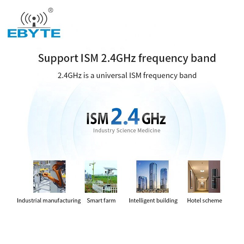 EBYTE E65 - 2G4T12S 2.4GHz Full Duplex Wireless Transceiver Serial Module Continuous Transmission Receiver IPEX/Stamp hole - IOT Module Shop Manufacturer Factory