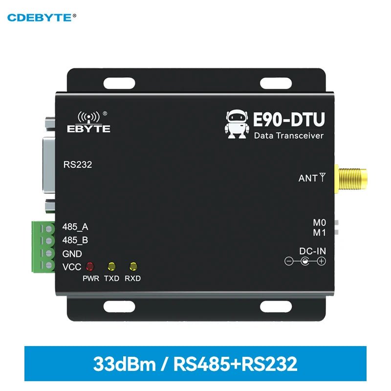 E90-DTU (900SL33) Lora Draadloze Radio - 33dBm - 16 Km Bereik - RS232/RS485 - Modbus - Data Encryptie - Automatisch Relais - 868/915 MHz
