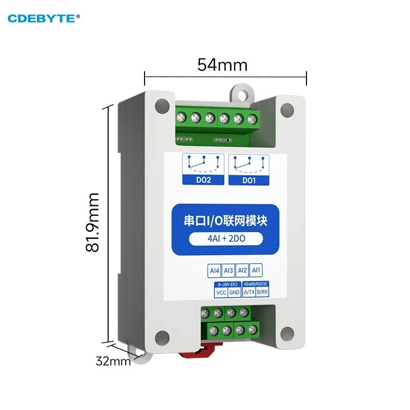 EBYTE MA01 - XACX0420 ModBus I/O Network Modules with Serial Port RS485 4AI+2DO Support PLC/Touch Display IoT - IOT Module Shop Manufacturer Factory