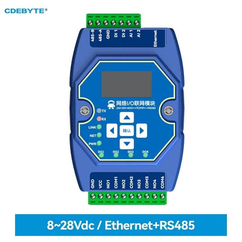 EBYTE ME31 - AAAX2240 ModBus Ethernet I/O Network Acquisition Control Module RS485 Rail Installation 2DI+2AI+4DO Industrial Grade - IOT Module Shop Manufacturer Factory