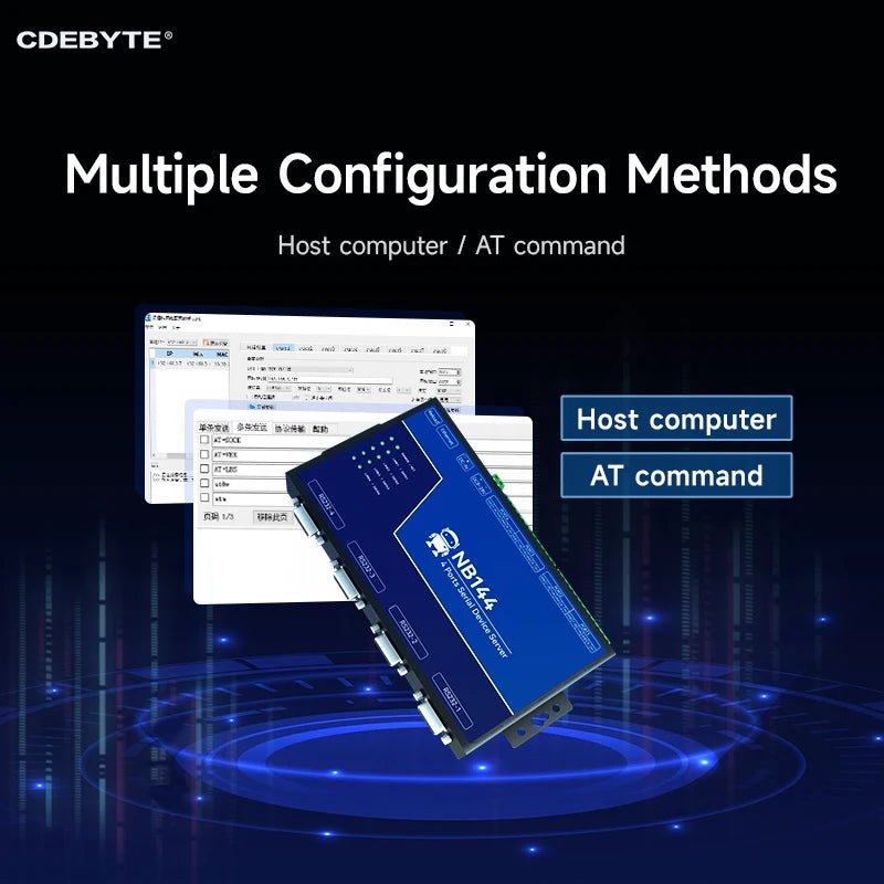 EBYTE NB144S 4 - Channel Serial Server RS232/422/485 RJ45 Modbus Gateway TCP/UDP/MQTT DC 8 - 28V AT Command Build - in Watchdog - IOT Module Shop Manufacturer Factory