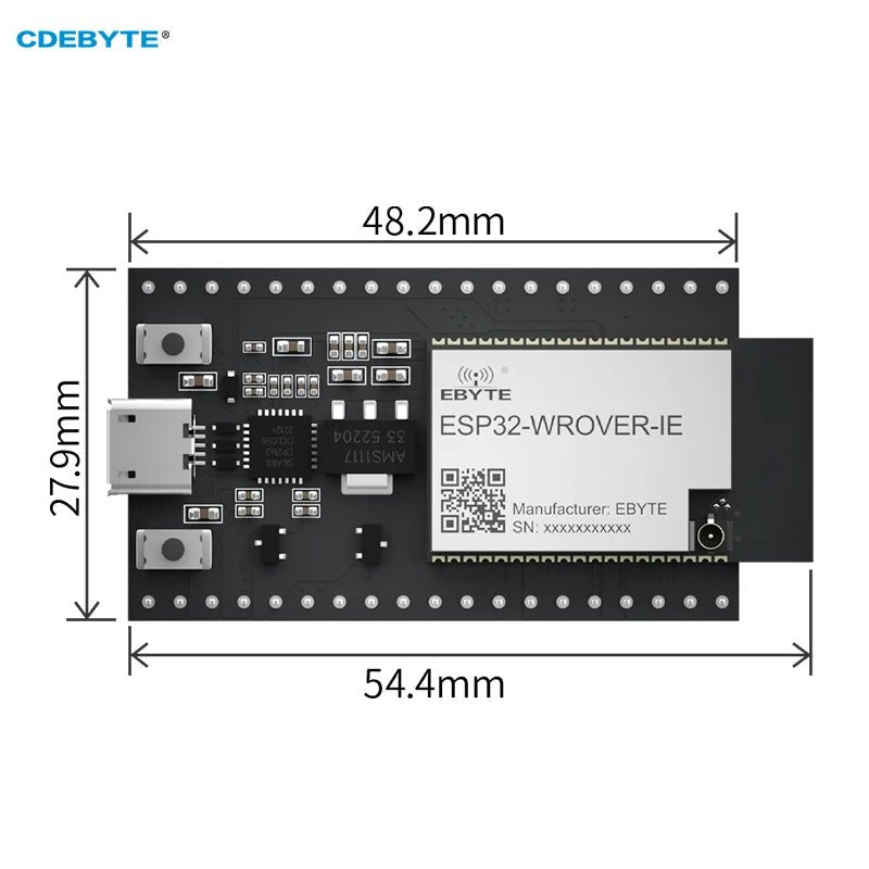 ESP32 Test Board CDEBYTE ESP32 - WROVER - IE - TB USB Interface 2.4~2.5GHz Support IEEE802.11b/g/n - IOT Module Shop Manufacturer Factory