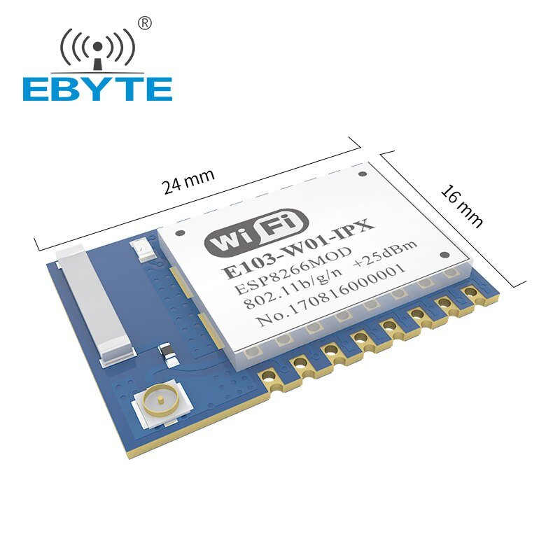 ESP8266EX WiFi Module E103-W01-IPX Internet of Things Development Board 2.4GHz 20dBm Wireless IPX and Ceramic Antenna - EBYTE