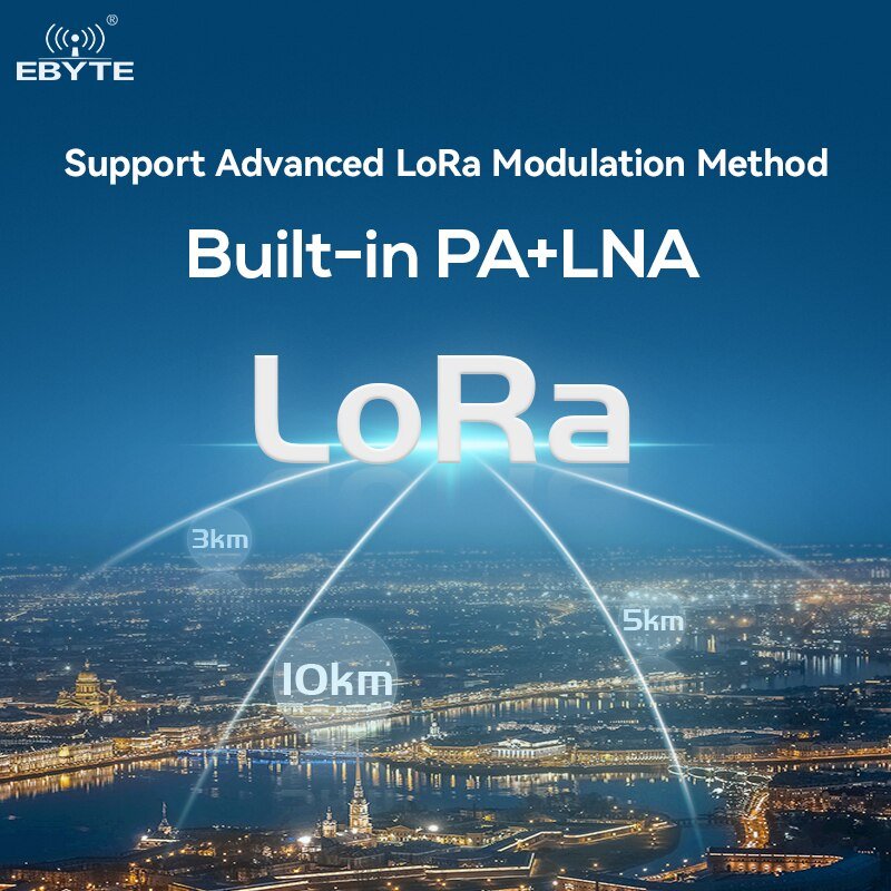 LoRa Module 410.125～493.125MHz EBYTE E150-400T30S 30dBm IPEX 10km Modbus RTU Build-in PA+LNA 4 Input DI/Output DO UART Module - EBYTE