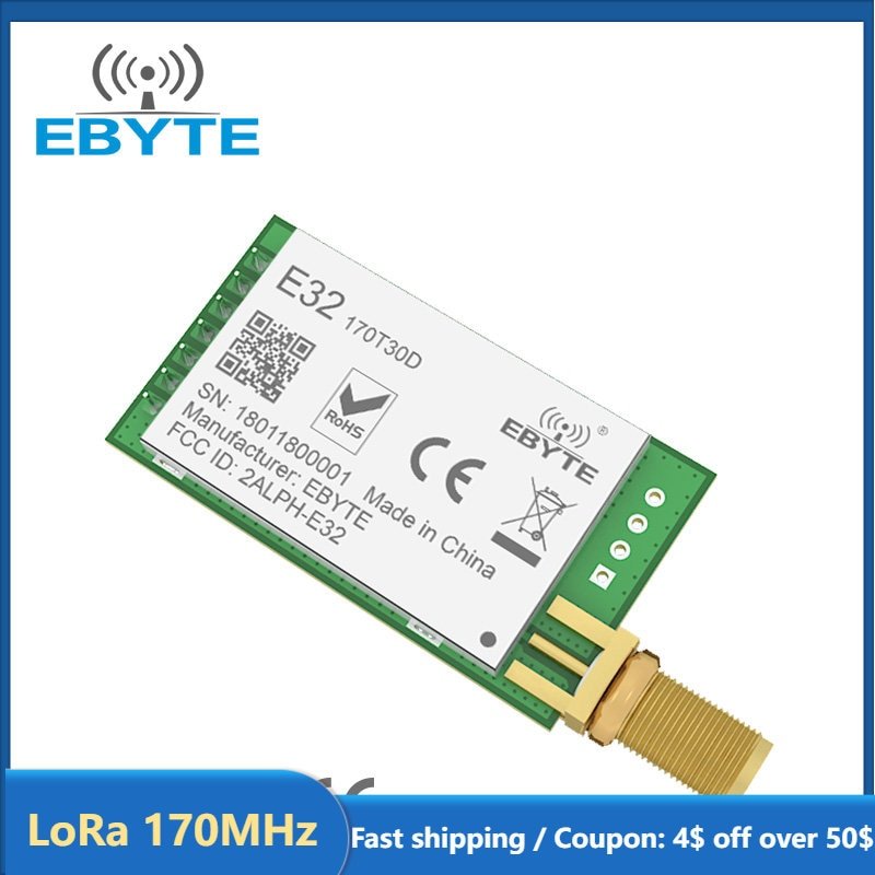 LoRa SX1278 170MHz Long Range 8km Wireless Transceiver Transmitter Receiver Rf Module EBYTE E32-170T30D e32 30dBm SMA Antenna - EBYTE