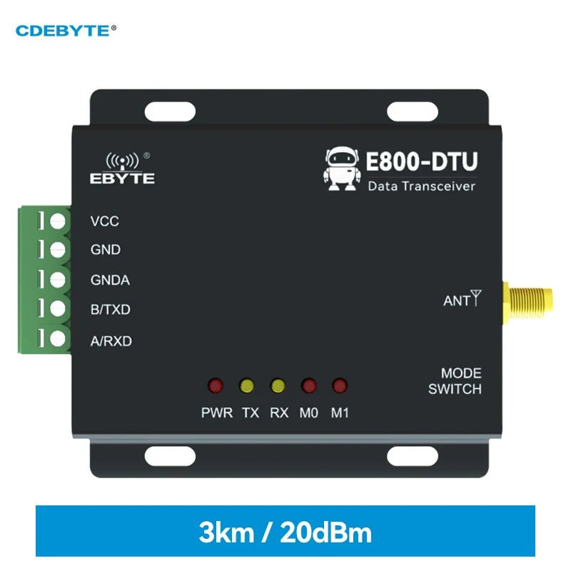 RS485 LoRa Modem Industrial Digital Radio 433MHz 20dBm FEC Wireless Transmitter CDEBYTE 3km Long Distance LoRa Module E800 - DTU(433L20 - 485) - V8 - IOT Module Shop Manufacturer Factory