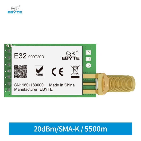 SX1276 LoRa Module 868MHz 915M EBYTE E32-900T20D-V8.X 100mW Long Range IoT uhf Wireless Transceiver Transmitter SMA Antenna - EBYTE
