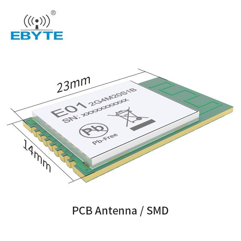 Pcb Module Spi Wireless Module E01-2G4M20S1B Electronic Components 2.4G 20dBm SMD ...