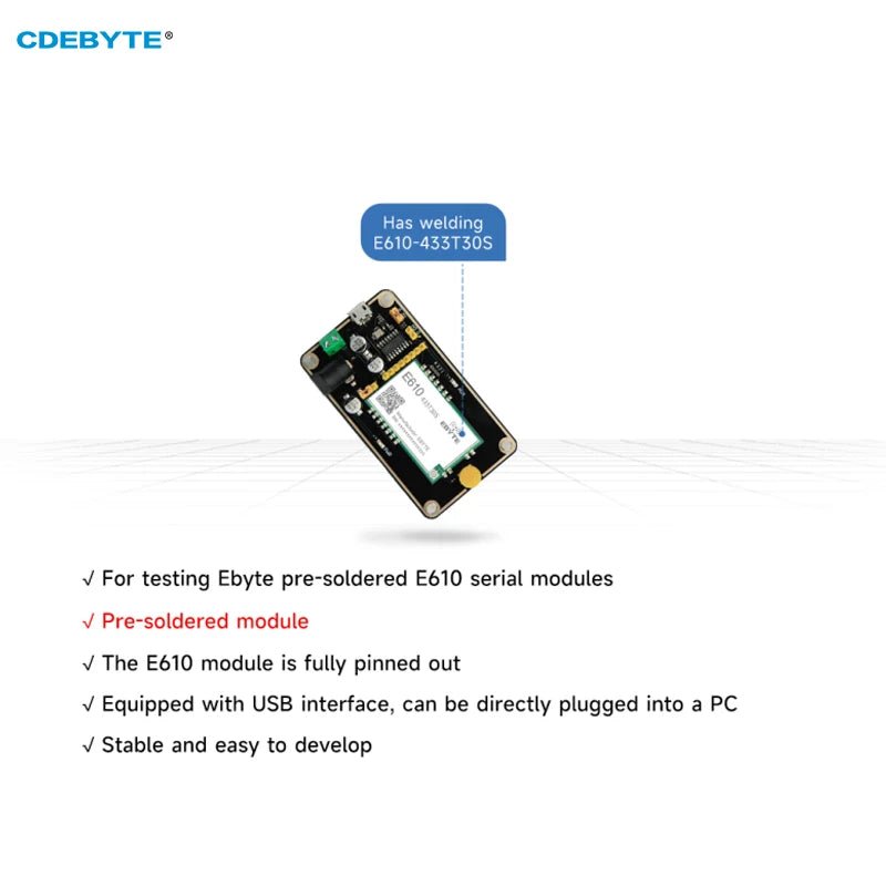 Wireless Module Test Board CDEBYTE E610 - 433TBH - 01 Pre Soldered E610 - 433T30S Module USB Interface - IOT Module Shop Manufacturer Factory