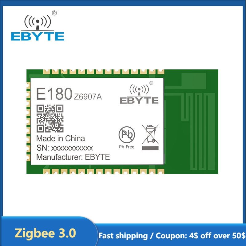 Zigbee 3.0 TLSR8269 Wireless Date Transmission Module Low Power Consumption 2.4GHz Touch Link Smart7dBm EBYTE E180-Z6907A Module - EBYTE